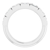 14K White 1 1/8 CTW Natural Diamond Anniversary Band